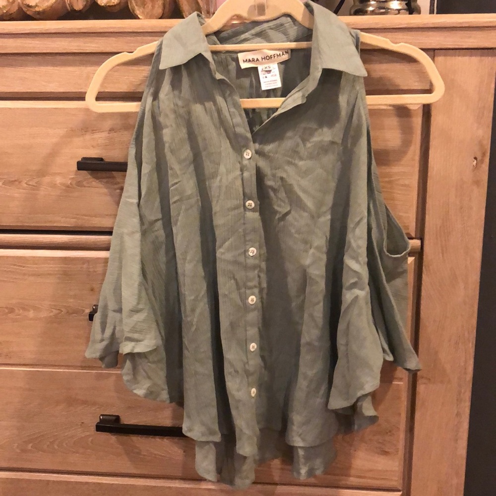 Mara Hoffman cold shoulder shirt